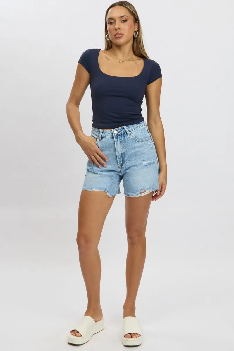 Denim Jorts High Rise