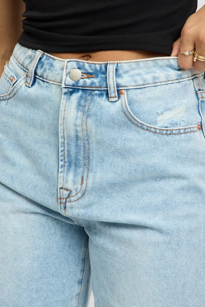 Denim Jorts Mid Rise