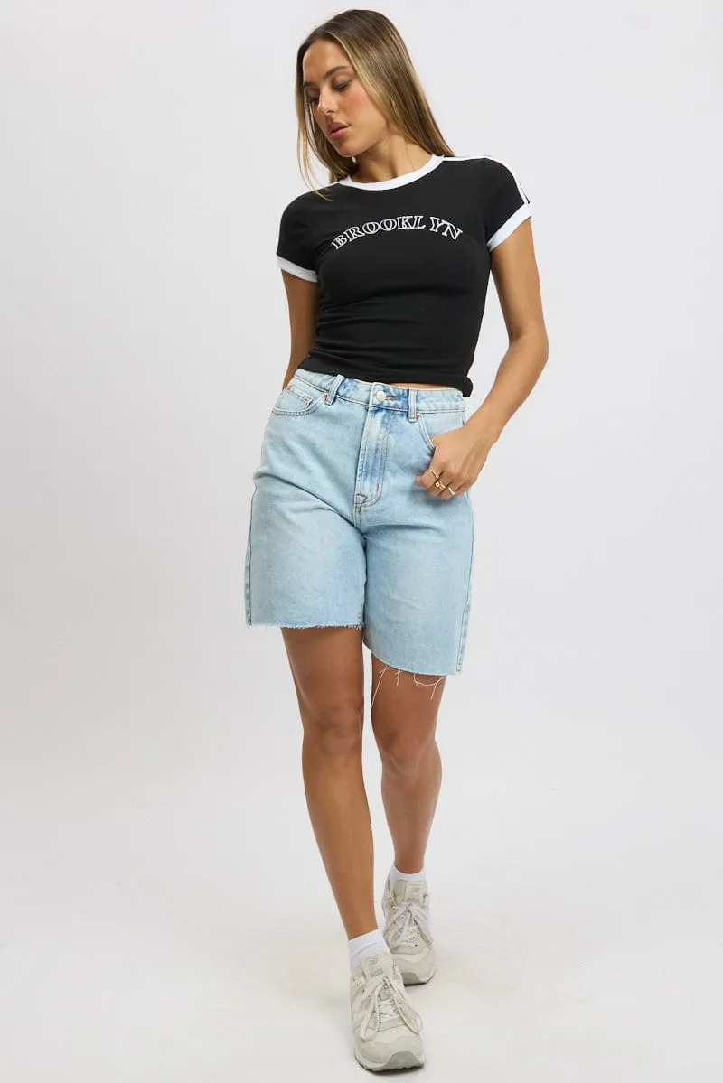 Denim Jorts Mid Rise