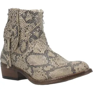 Dingo Clementine - Womens Snake Print Leather Cowgirl Bootie