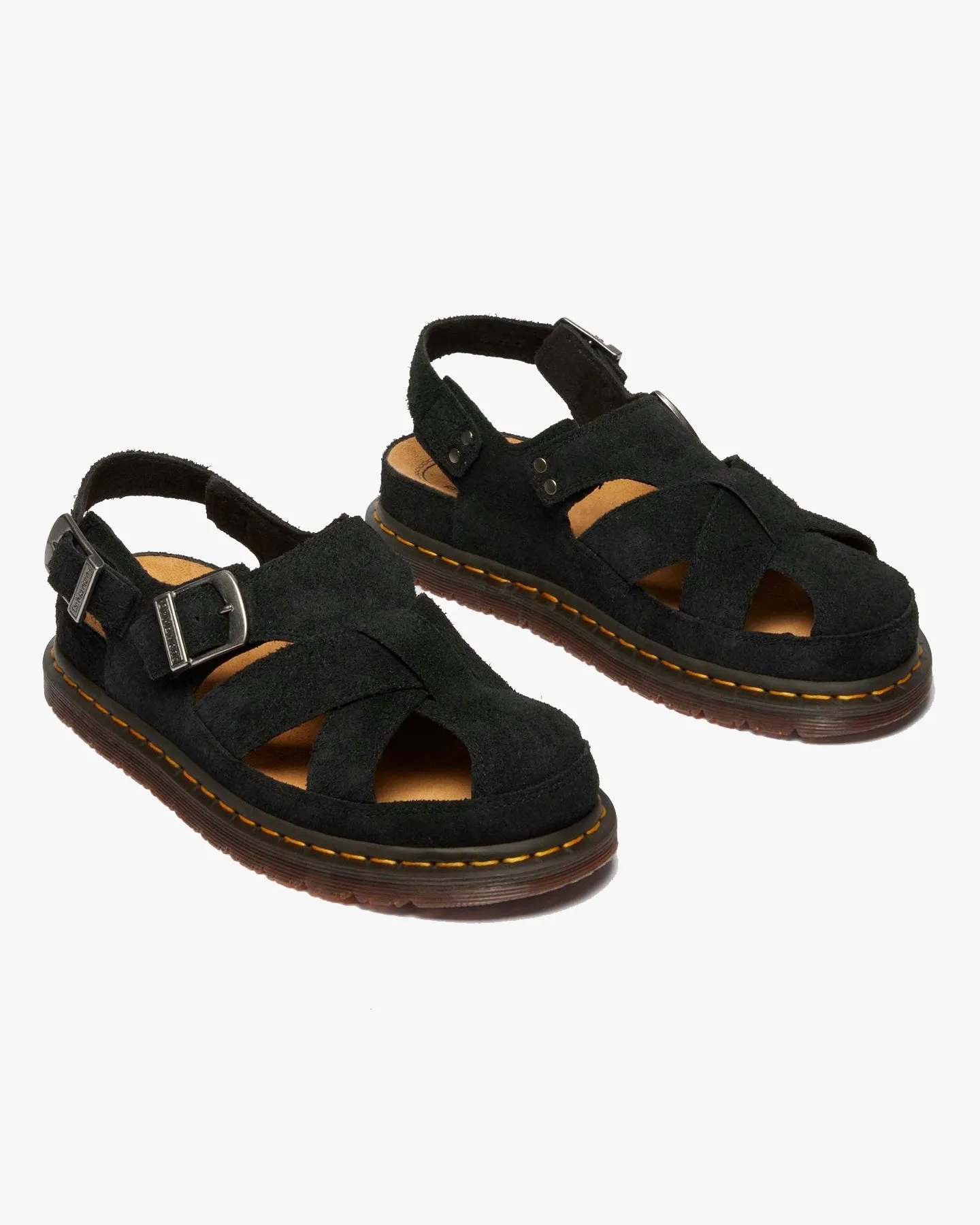 Dr Martens Archive Plush Suede Fisherman Sandals - Black