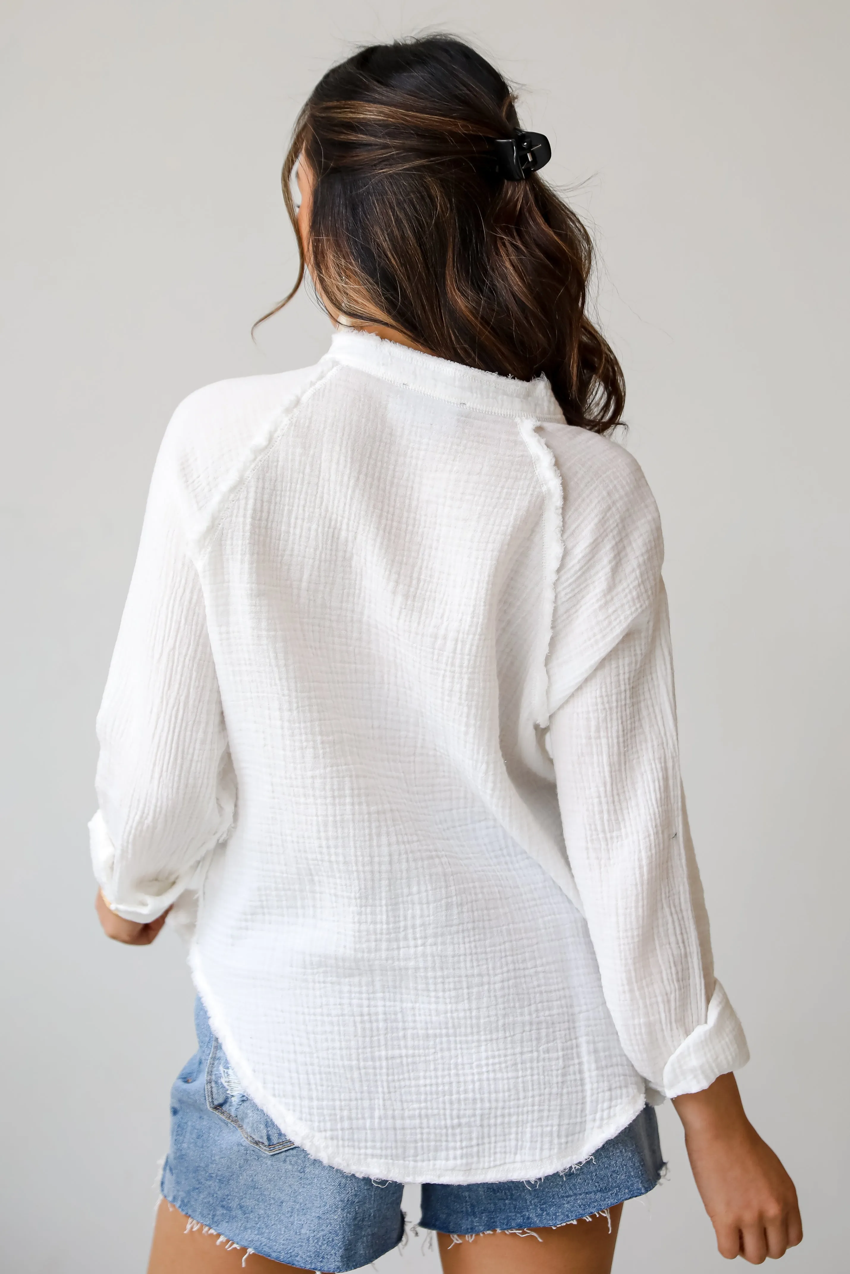 FINAL SALE - Compelling Charisma White Linen Blouse
