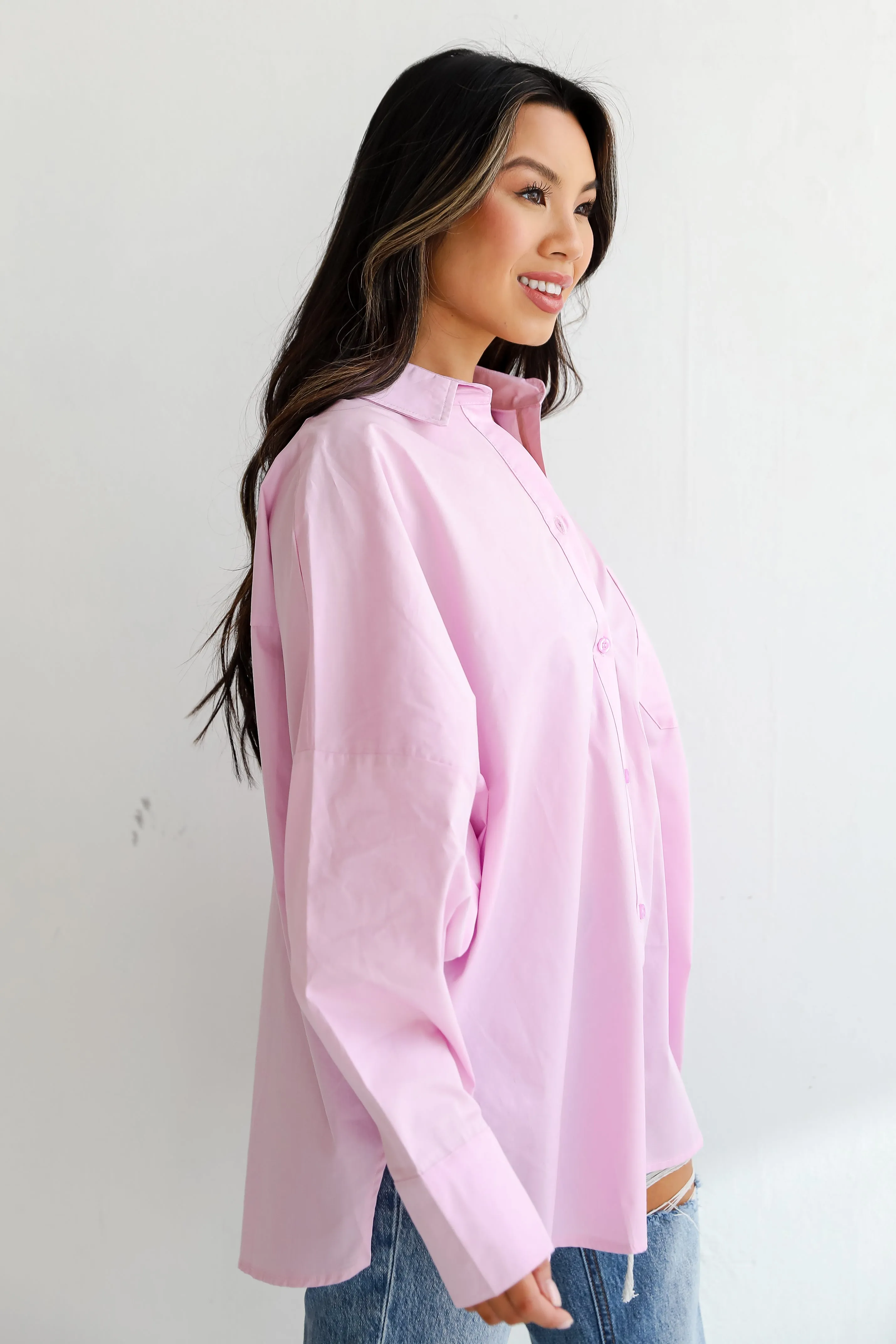 FINAL SALE - Hayden Lavender Button-Up Blouse - DU DEAL