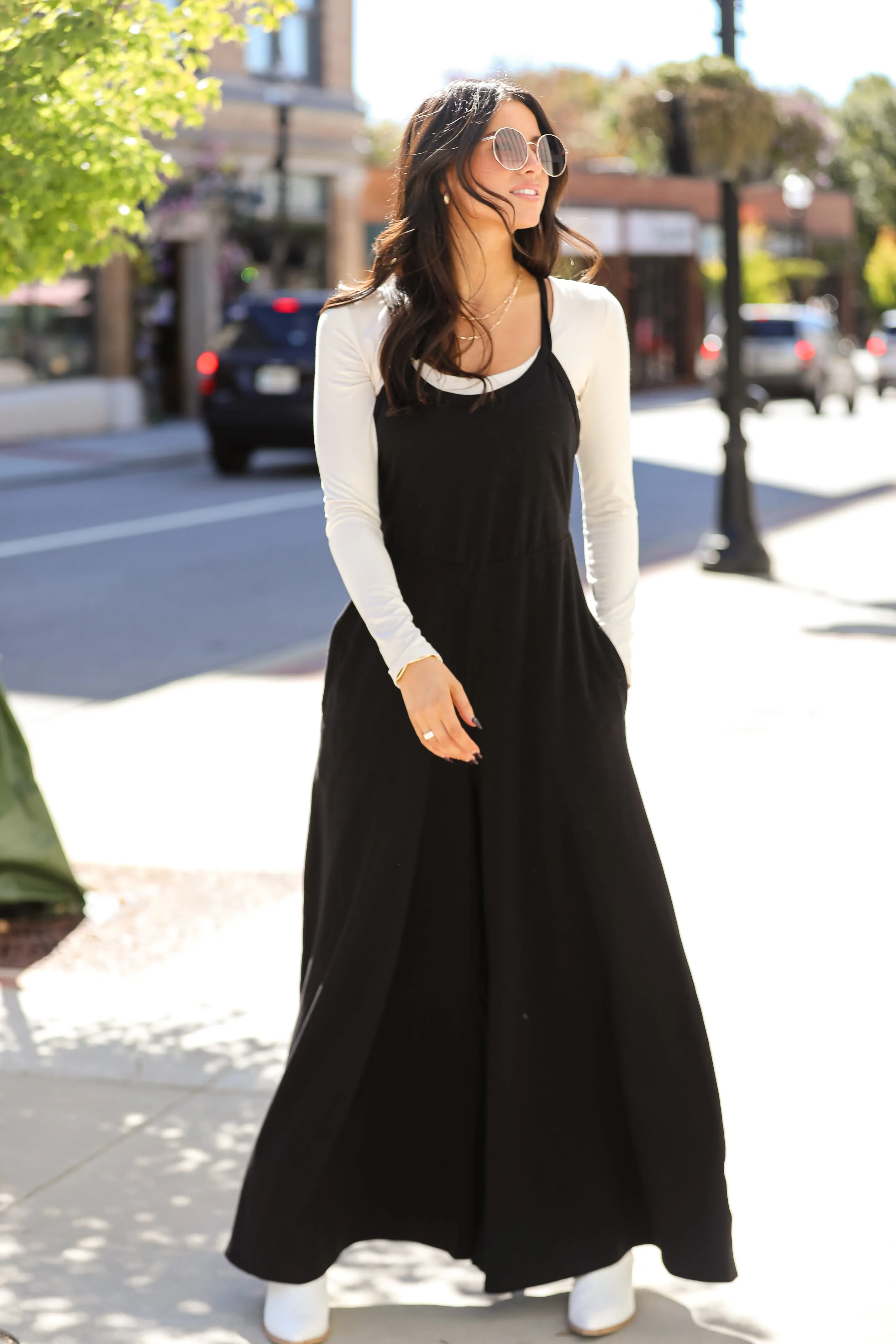 FINAL SALE - Irresistible Feelings Black Wide Leg Jumpsuit