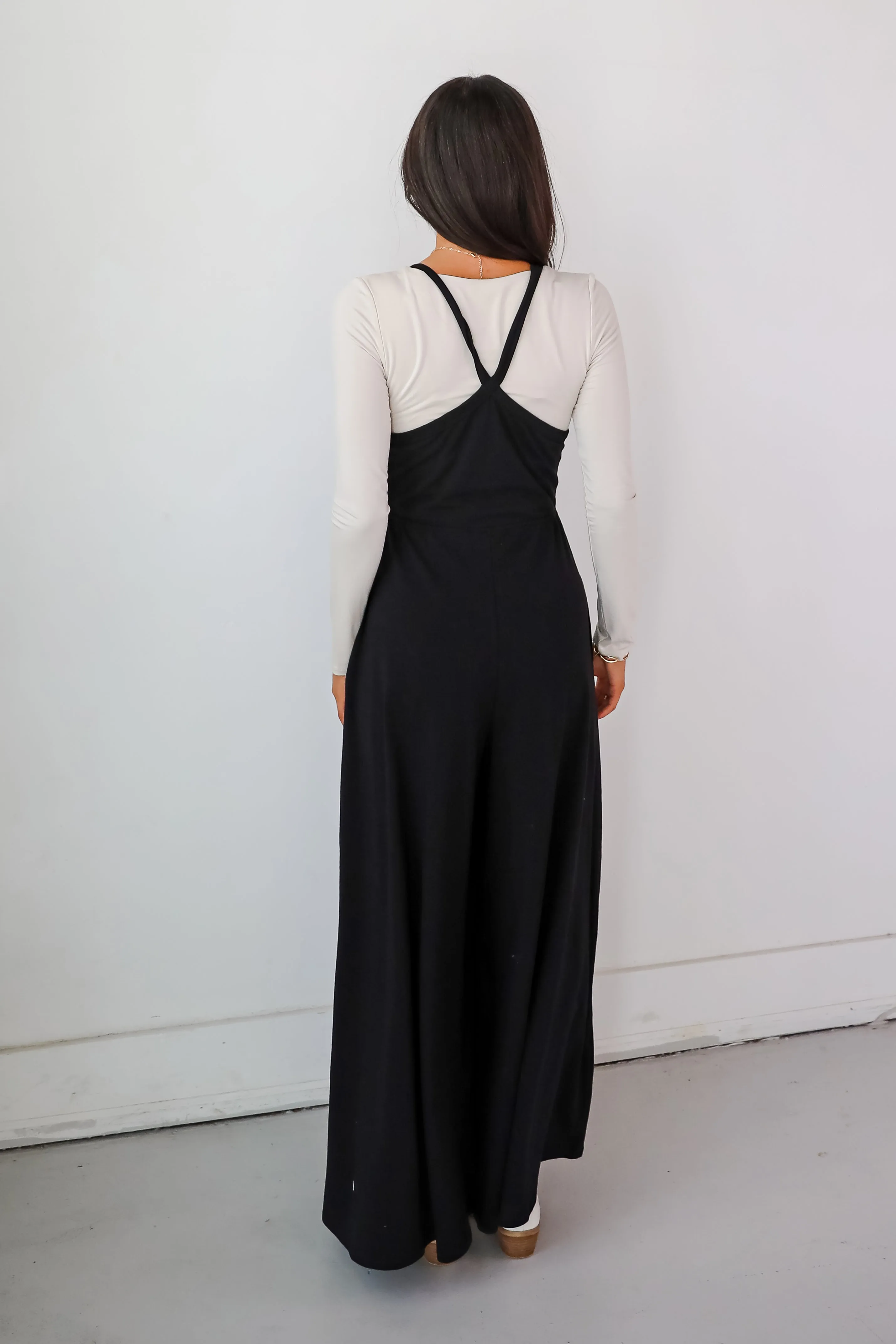 FINAL SALE - Irresistible Feelings Black Wide Leg Jumpsuit