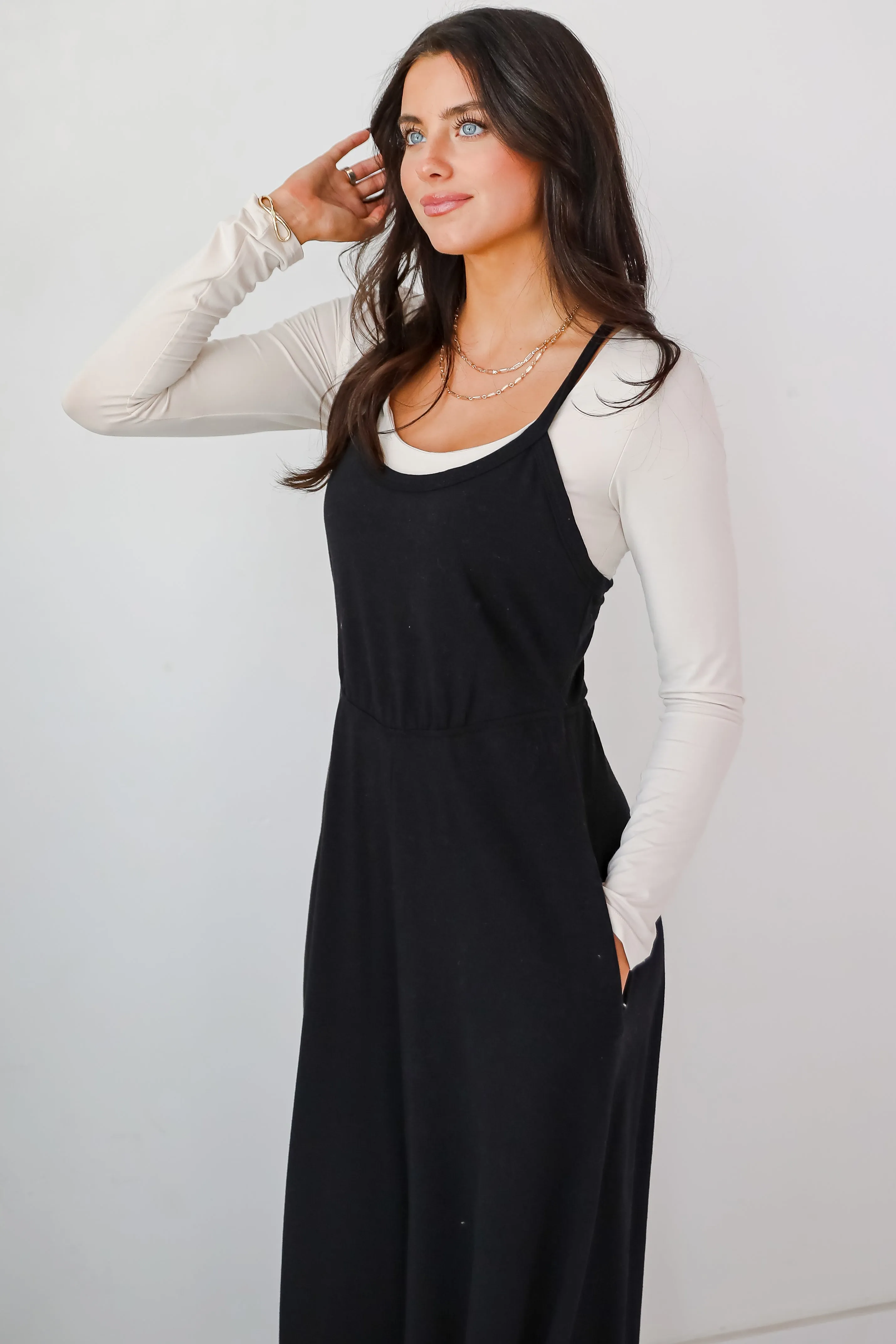 FINAL SALE - Irresistible Feelings Black Wide Leg Jumpsuit