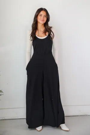 FINAL SALE - Irresistible Feelings Black Wide Leg Jumpsuit