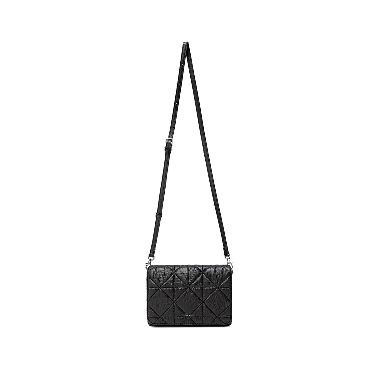 Gianna Vegan Leather Crossbody Bag | Black Quilted