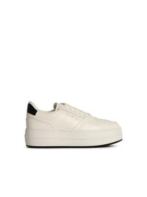 'H670' White Leather Sneakers