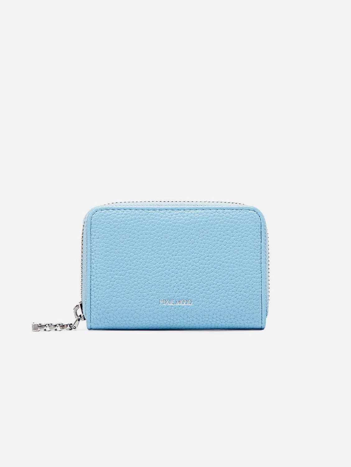 Kimi RFID Vegan Leather Card Wallet | Light Blue Pebbled