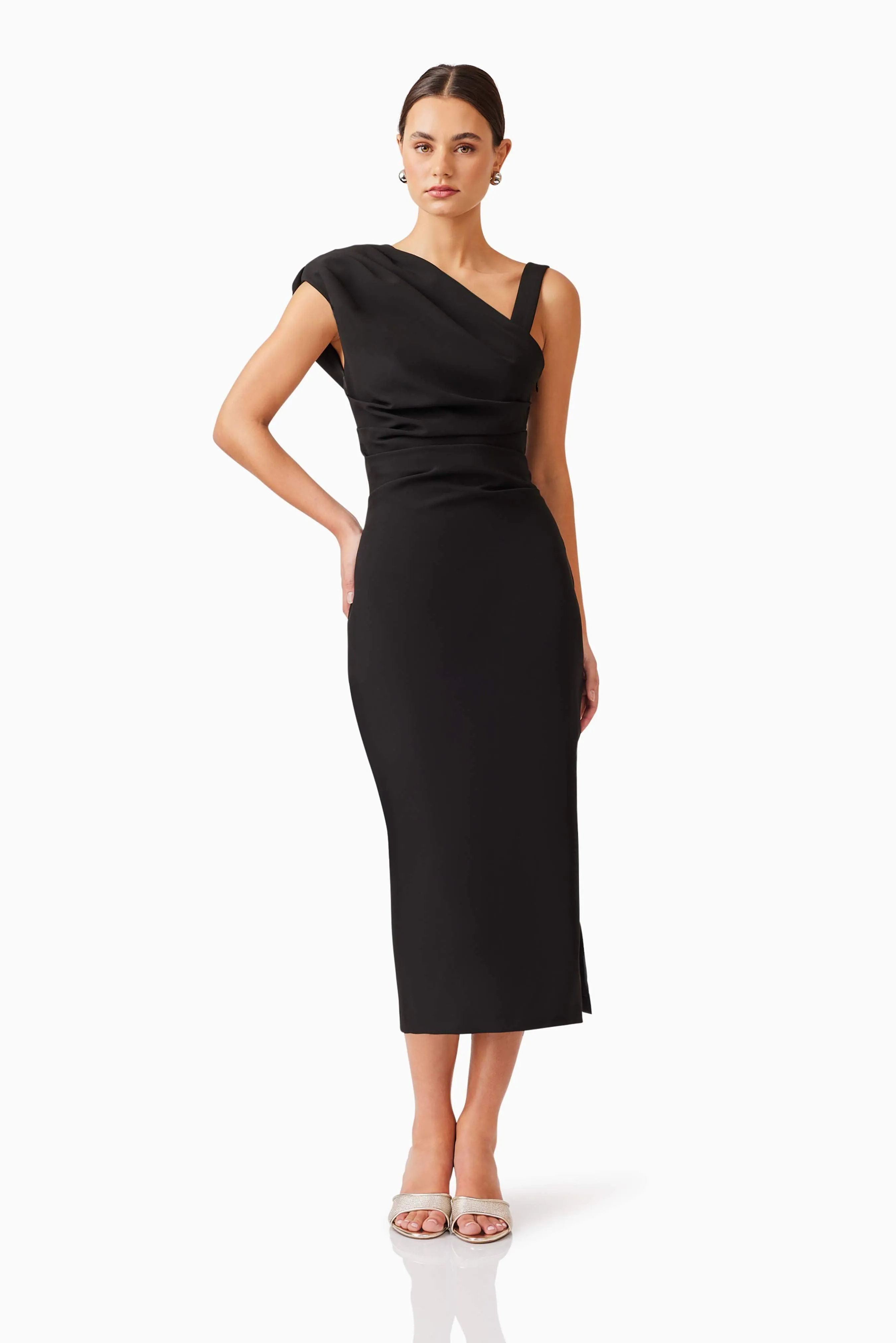 Kourtney Midi Dress in Black