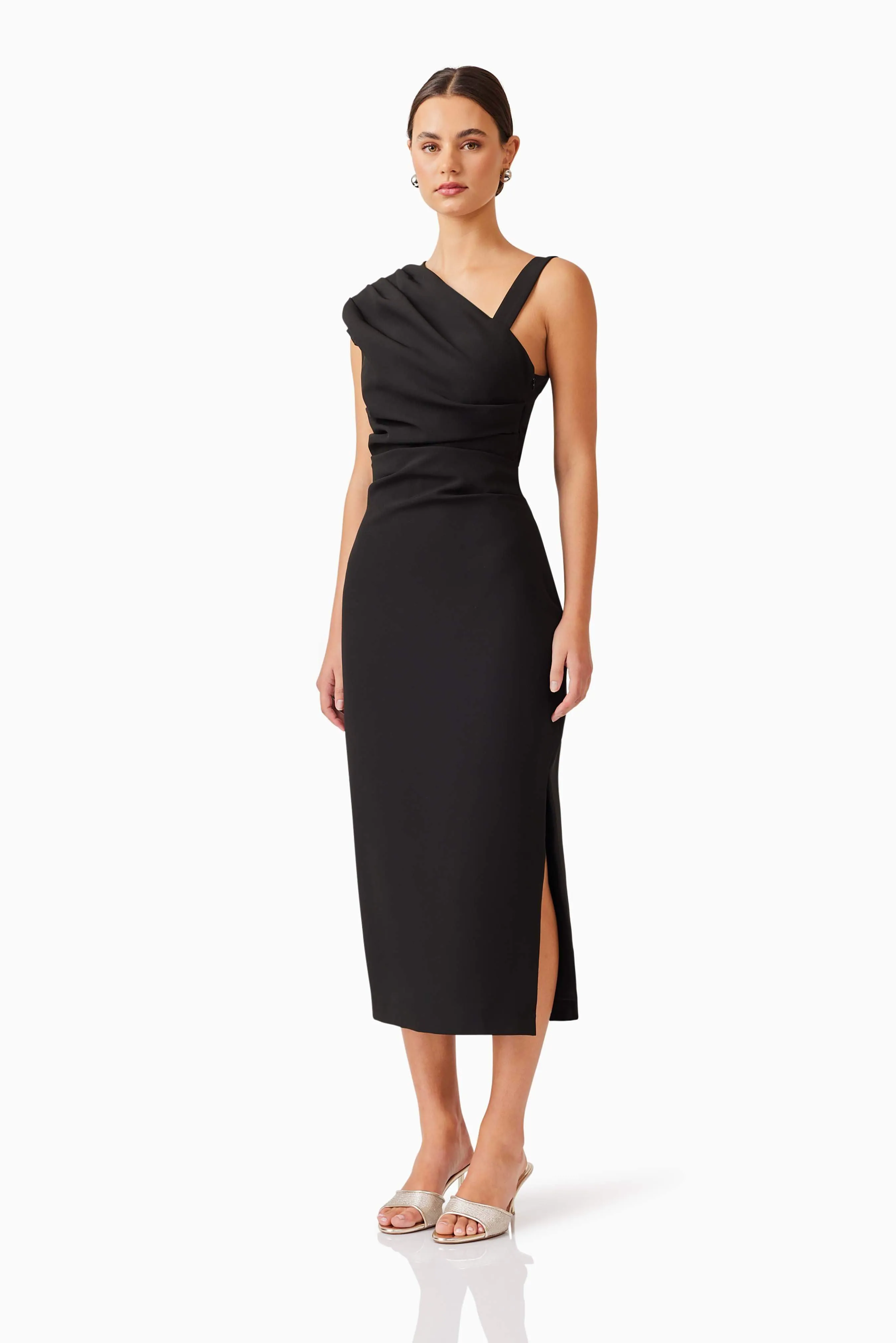 Kourtney Midi Dress in Black