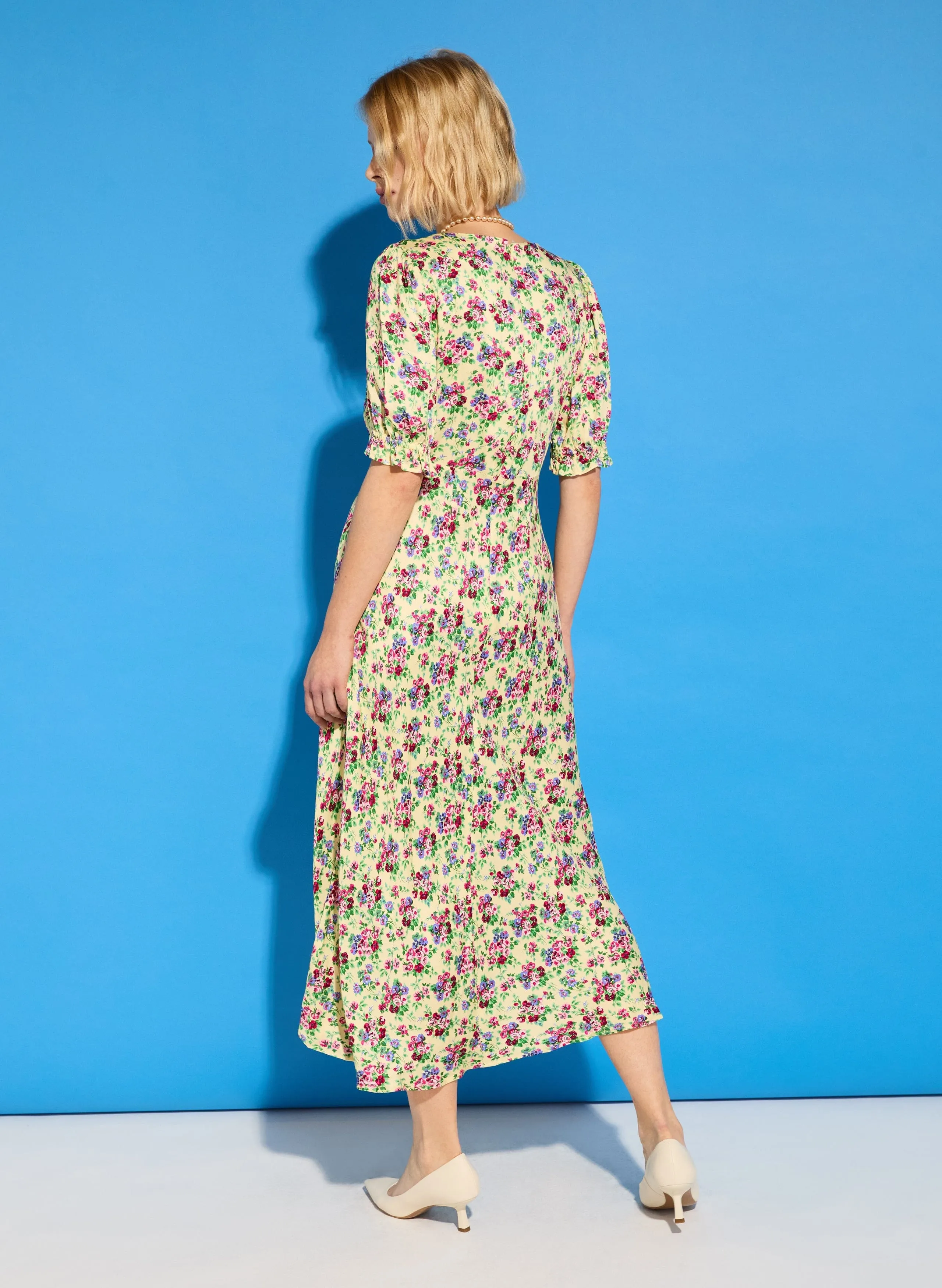 Lottie LENZING™ ECOVERO™ Satin Midi Tea Dress | Butter Floral