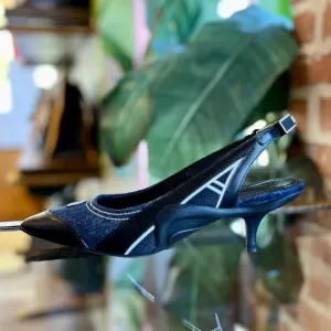 LOUIS VUITTON Archlight Denim Slingback Pump Sz 38