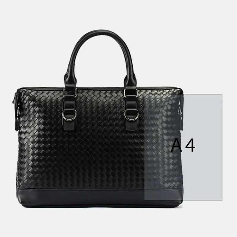 Men Faux Leather Multi-carry 14 Inch Laptop Bag Briefcase Business Handbag Crossbody Bag