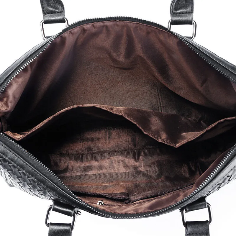 Men Faux Leather Multi-carry 14 Inch Laptop Bag Briefcase Business Handbag Crossbody Bag