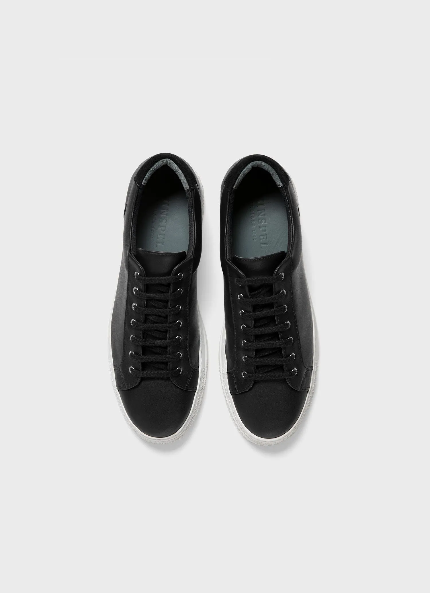Men's Leather Tennis Shoes in Black