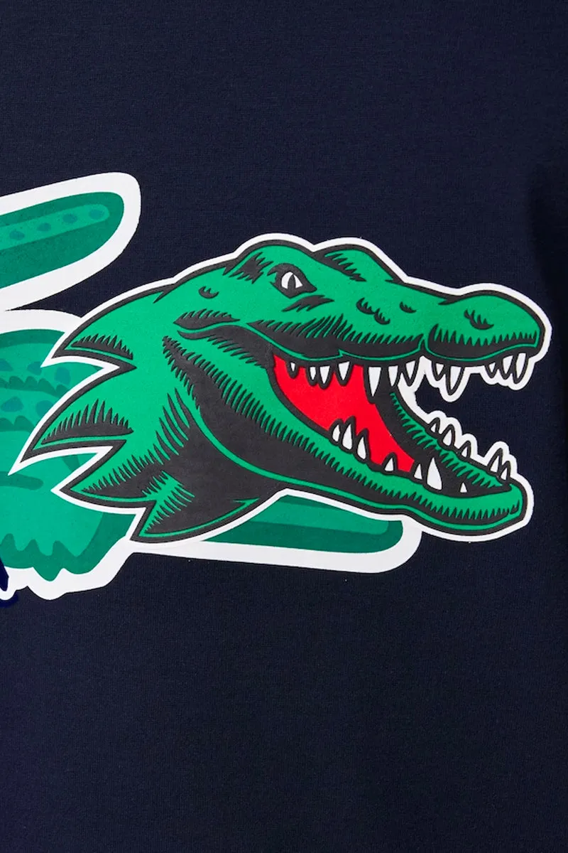 Men's Relaxed Fit Oversized Crocodile T-Shirt MARINE