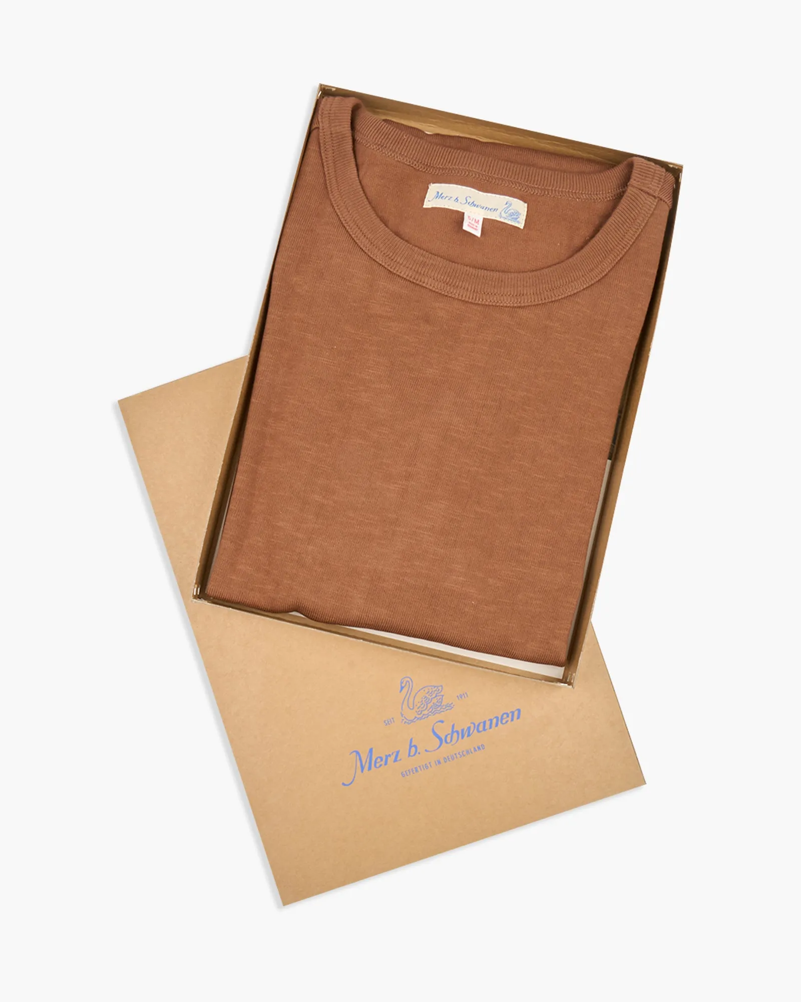 Merz b. Schwanen Good Originals 2S14 10.7oz Relaxed Fit Loopwheeled Heavy Tee - Nut
