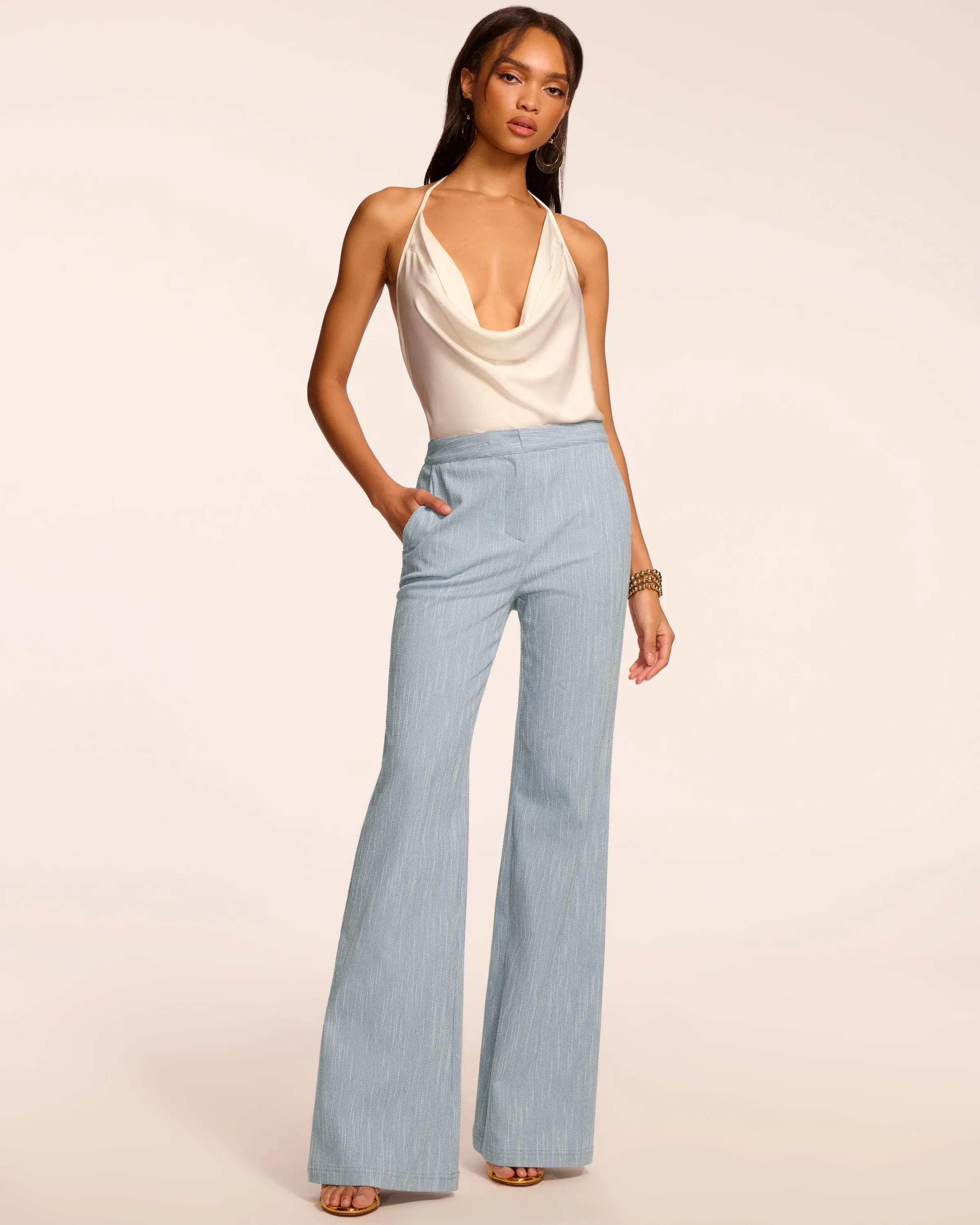 Naima Textured Mid-Rise Pant