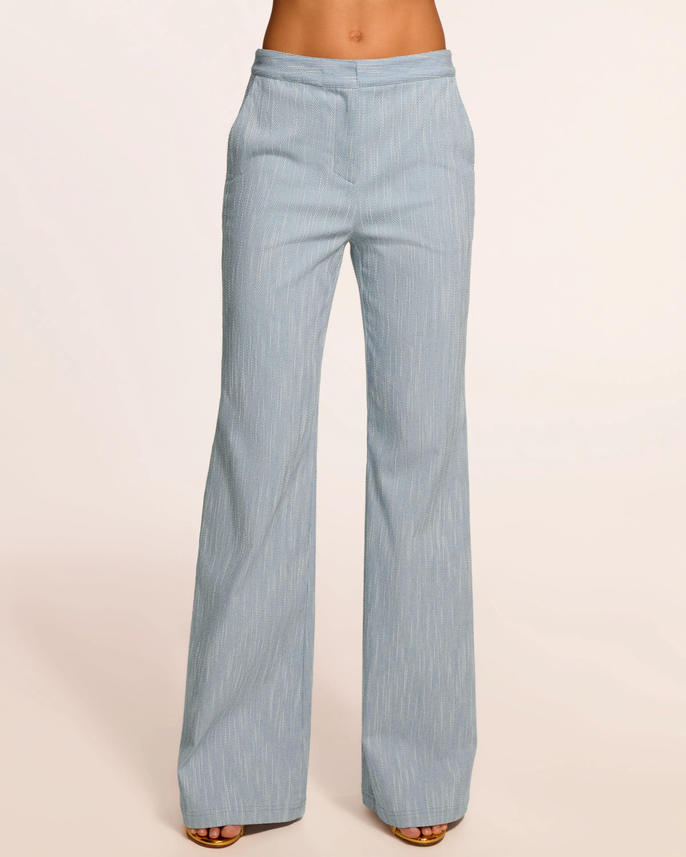 Naima Textured Mid-Rise Pant
