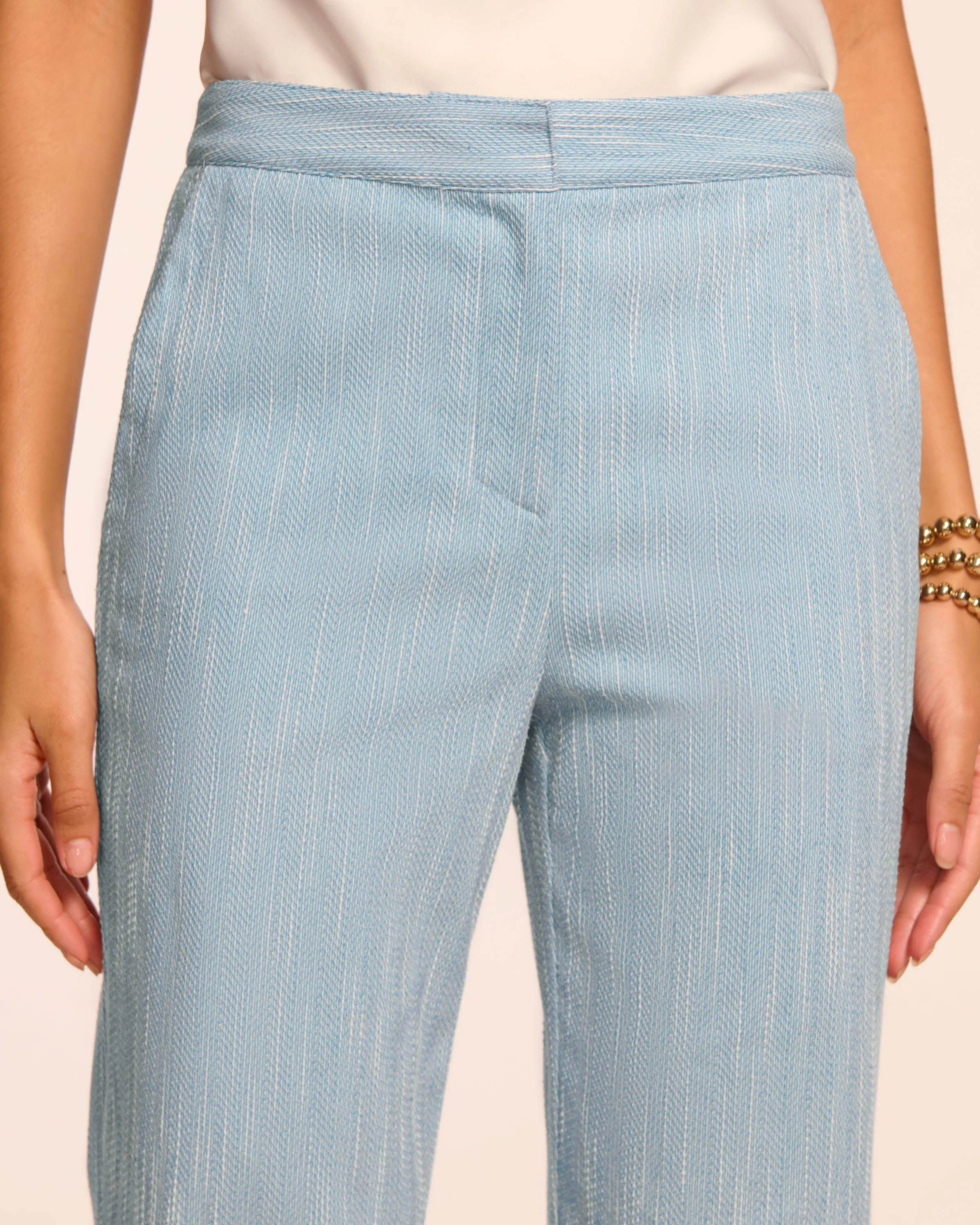 Naima Textured Mid-Rise Pant
