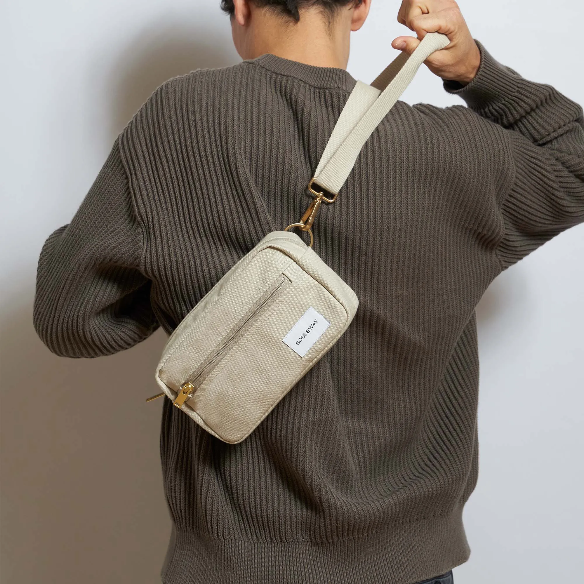 Natural Cotton Canvas Hip Bag | Desert Sand
