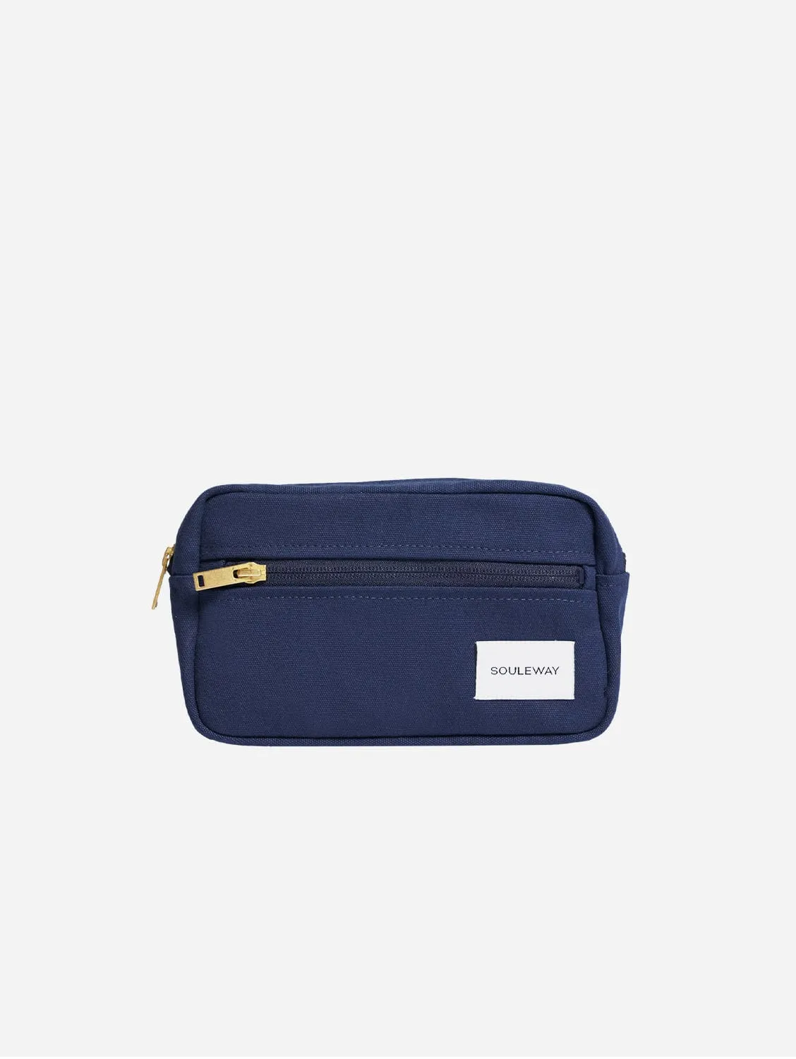 Natural Cotton Canvas Hip Bag | Navy Blue