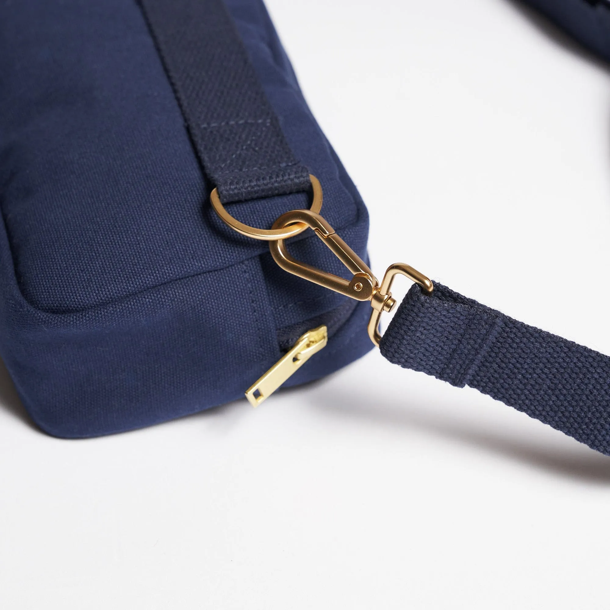 Natural Cotton Canvas Hip Bag | Navy Blue
