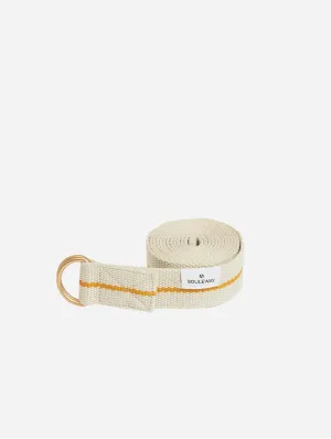 Natural Cotton Yoga Strap | Sand & Mustard