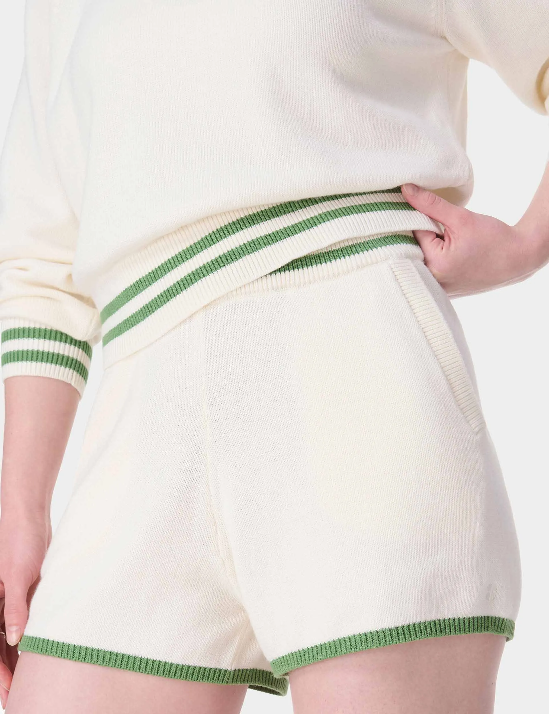 Off Court Knitted Short - Lily White