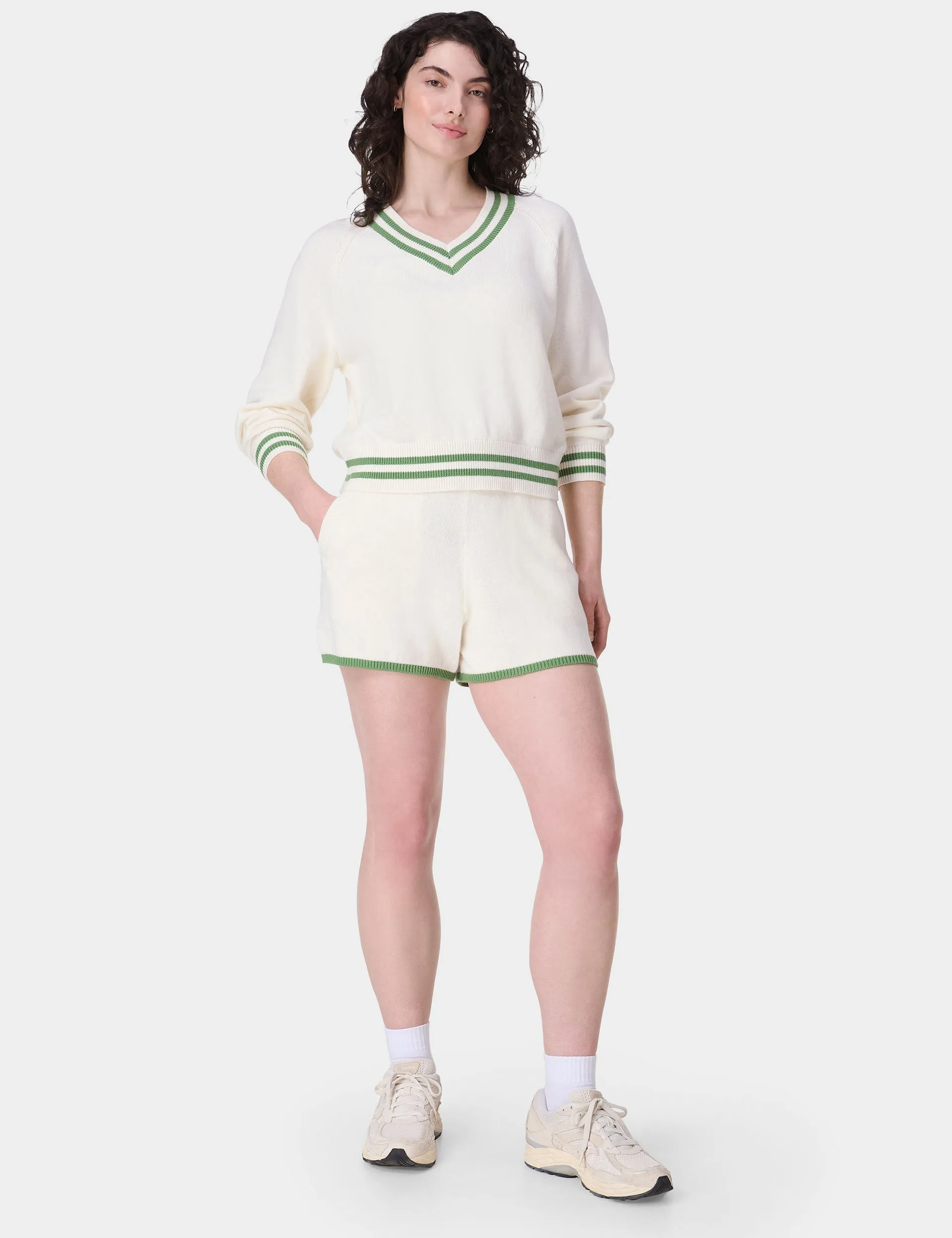 Off Court Knitted Short - Lily White