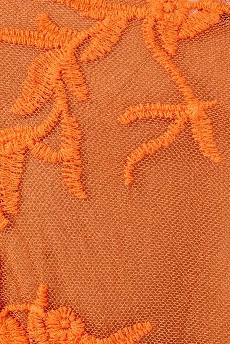 Orange Kimono Half Sleeve