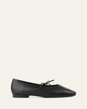 PETAL CASUAL FLATS BLACK LEATHER