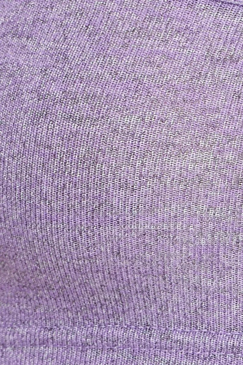 Purple Scoop Neck Marl Top