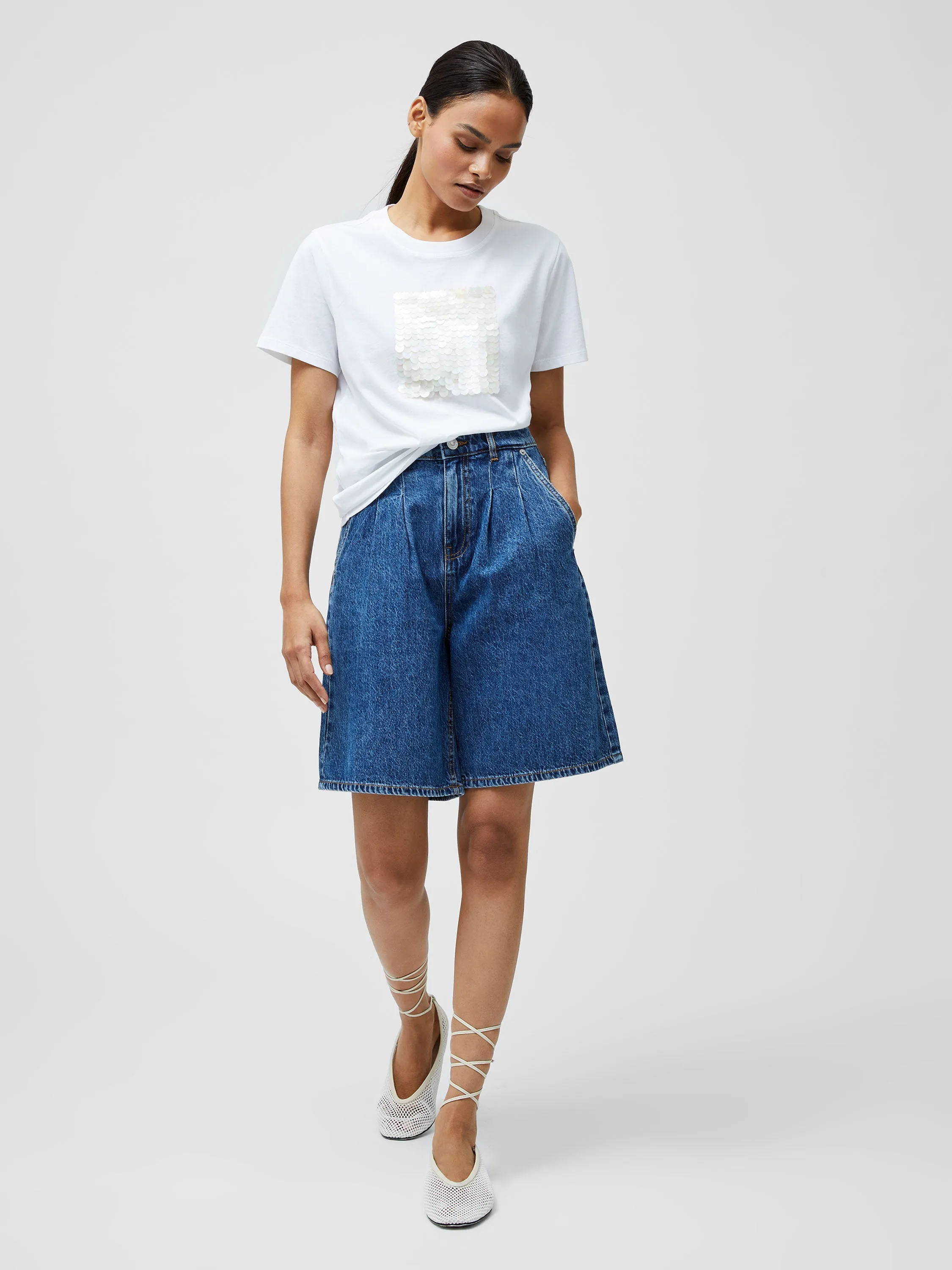 Sequin Jersey Short Sleeve T-Shirt