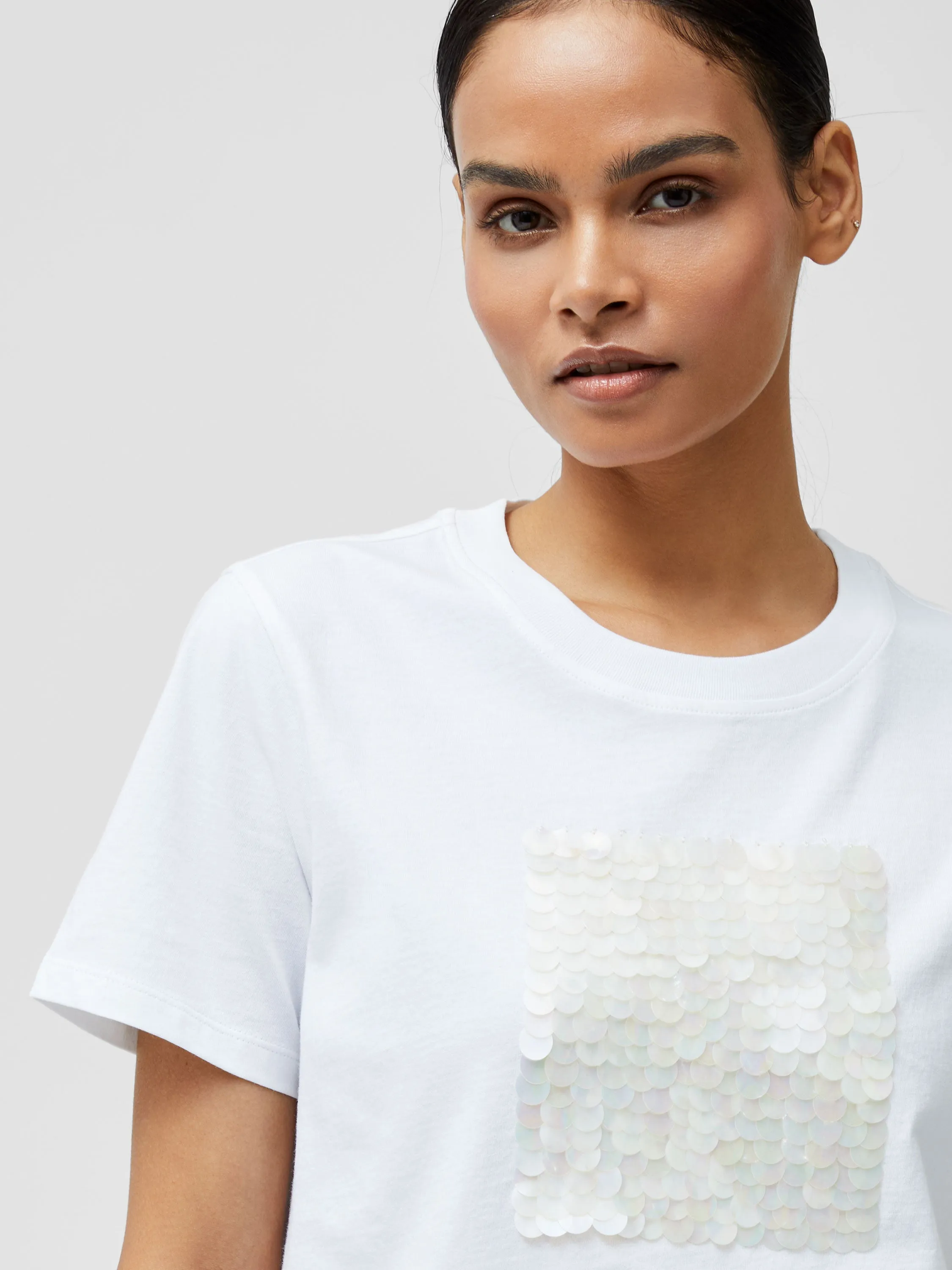 Sequin Jersey Short Sleeve T-Shirt