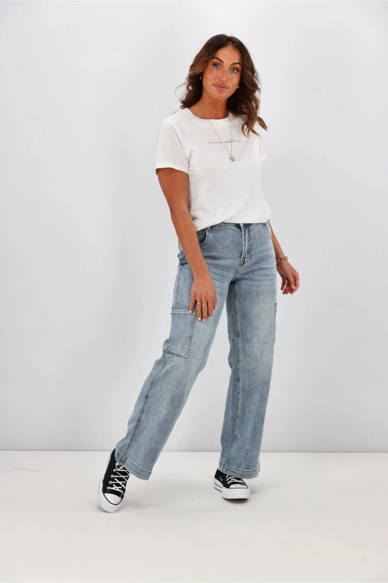 Shine On Label Romeo Cargo Pocket Jean
