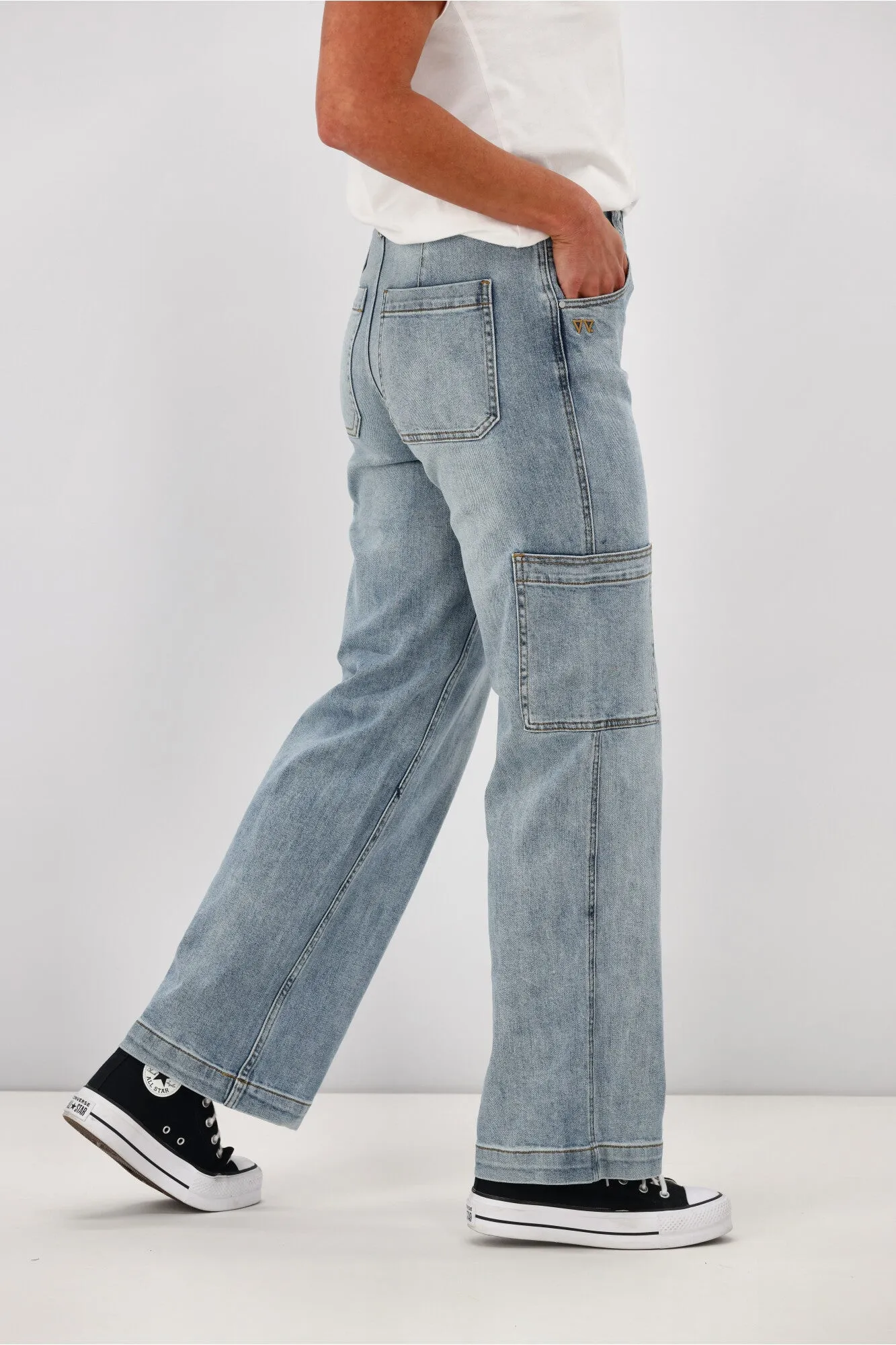Shine On Label Romeo Cargo Pocket Jean