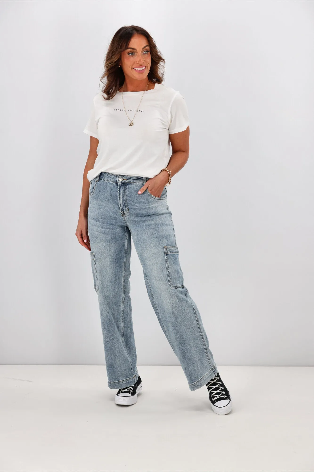 Shine On Label Romeo Cargo Pocket Jean