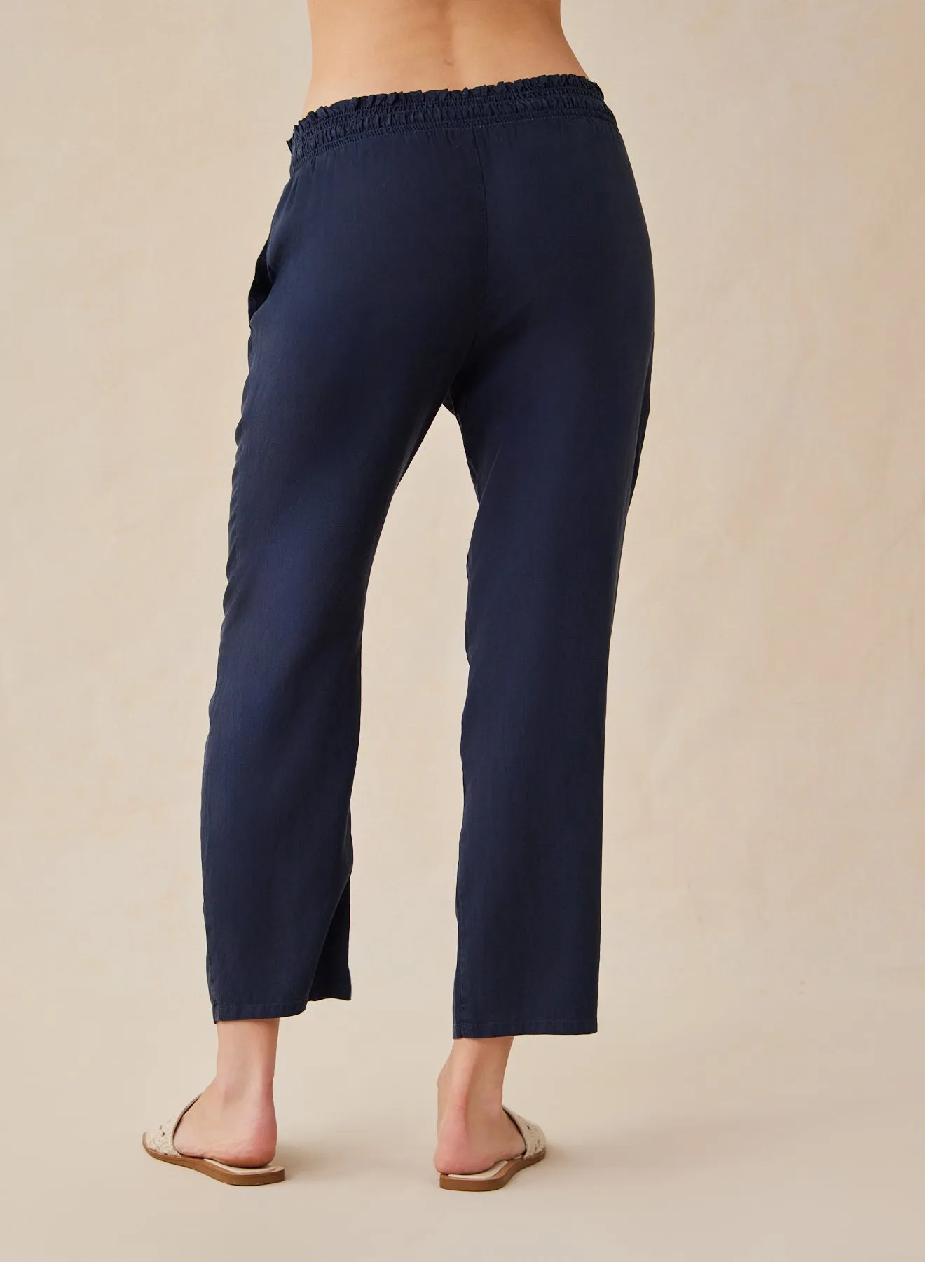 Smocked Waist Trousers - Endless Sea