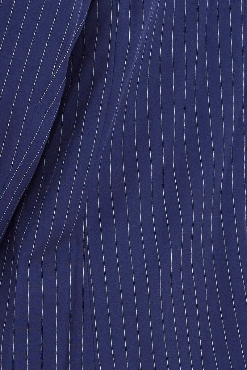 Stripe Blazer Long Sleeve Tailored Single Breasted