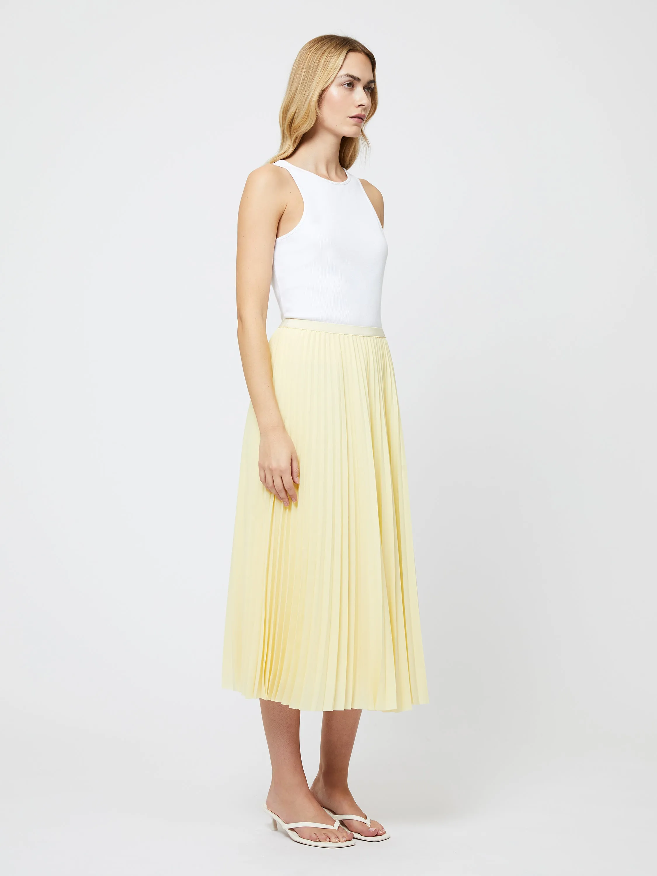Sunburst Pleated Midi Skirt