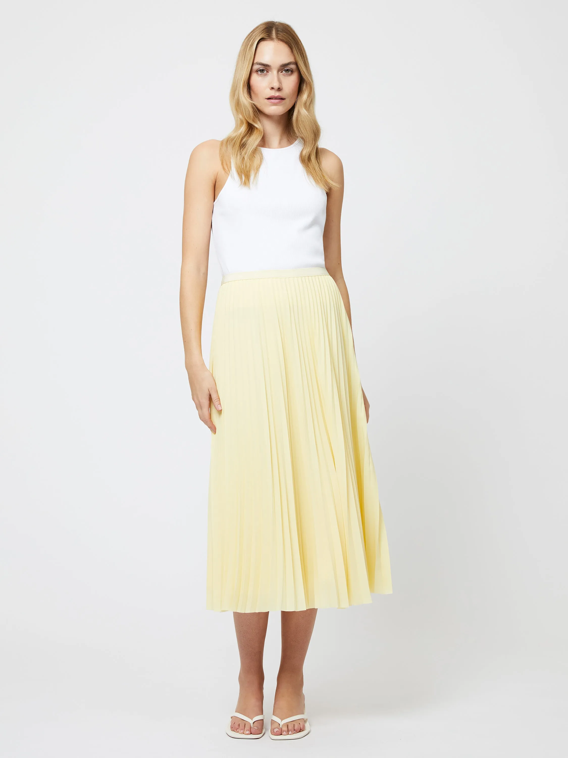 Sunburst Pleated Midi Skirt