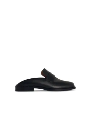 'Tabi' Black Leather Sabots