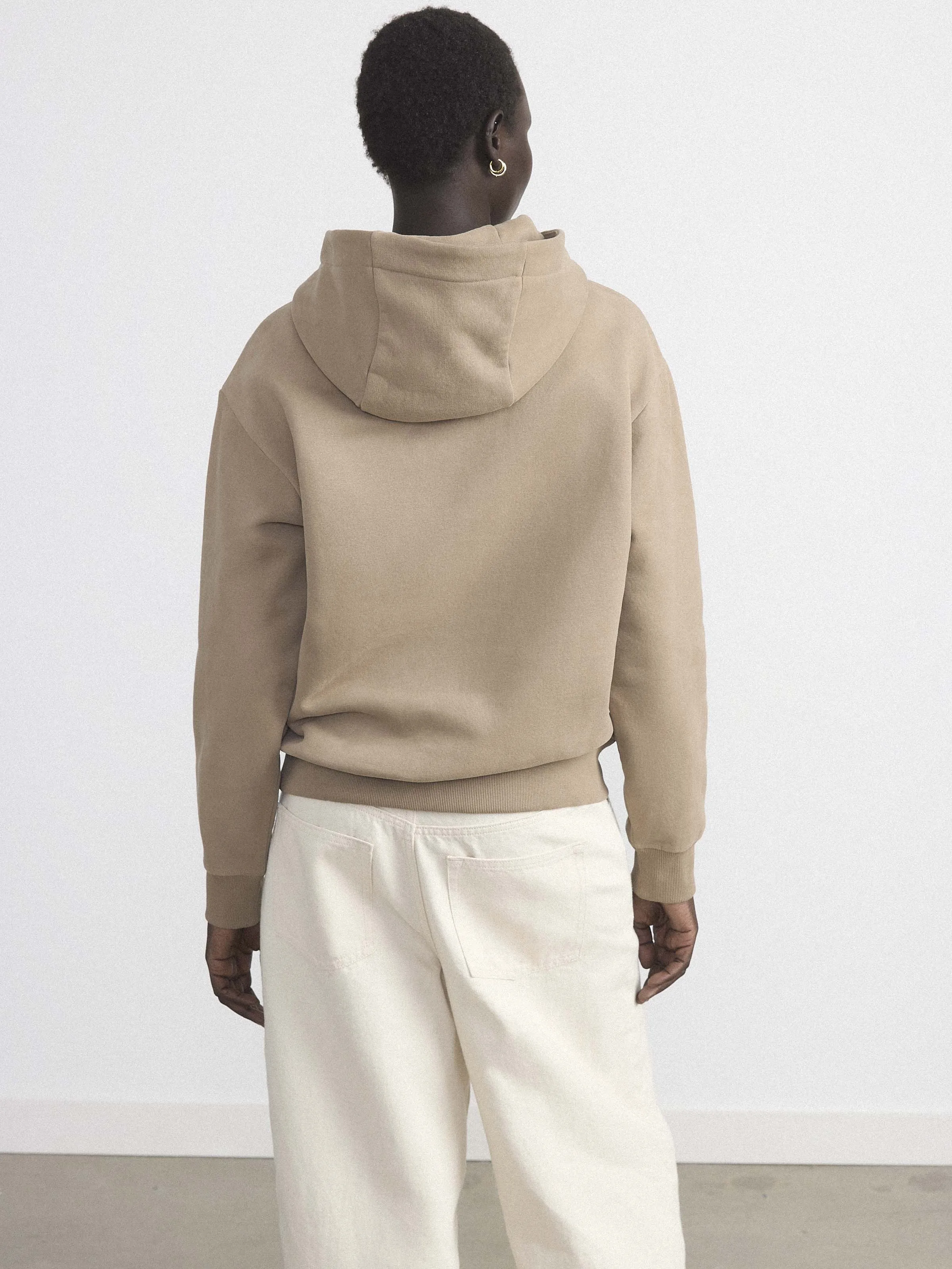 The Soft Hooded Sweatshirt in Greige