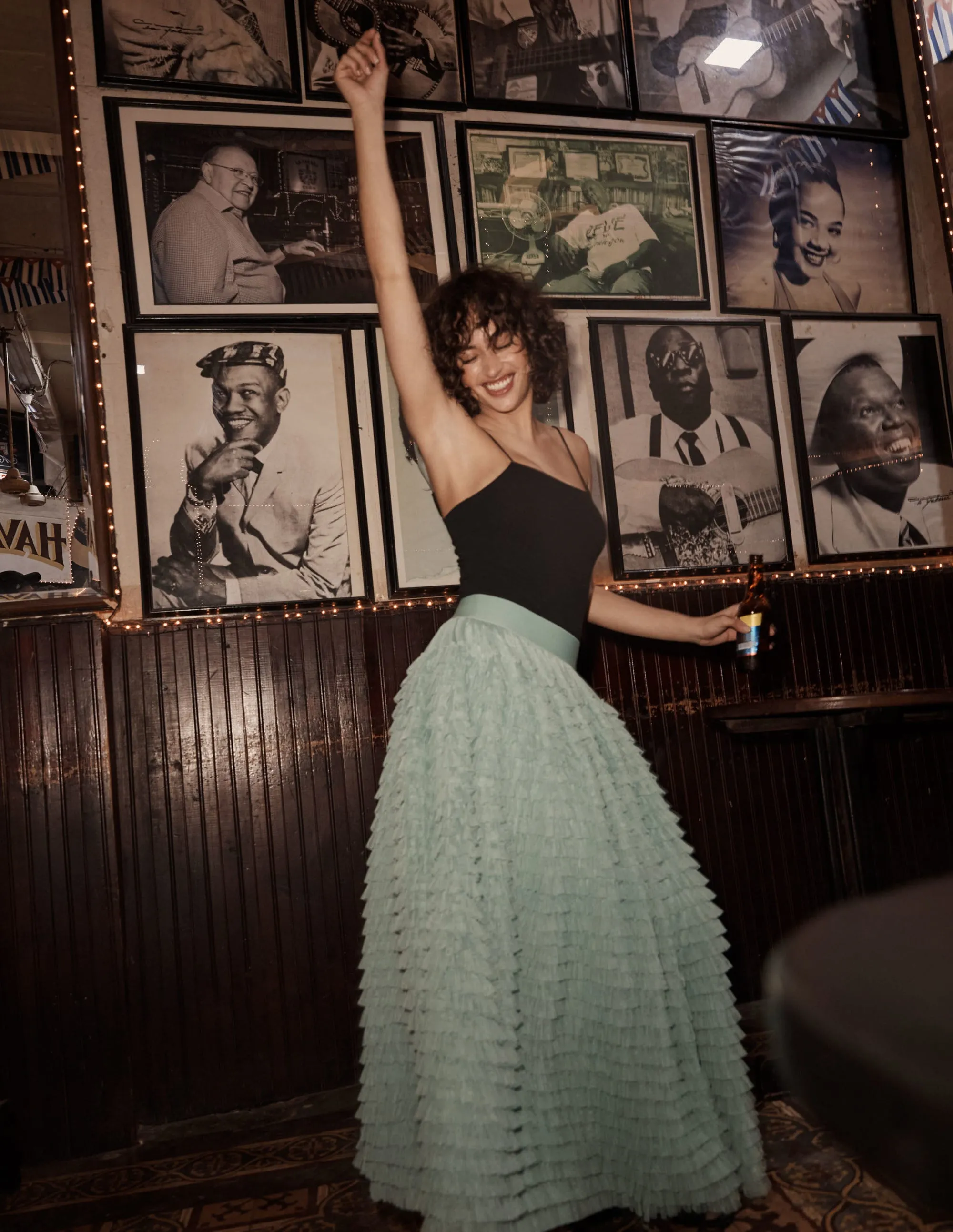Tulle Midi Skirt-Soft Green