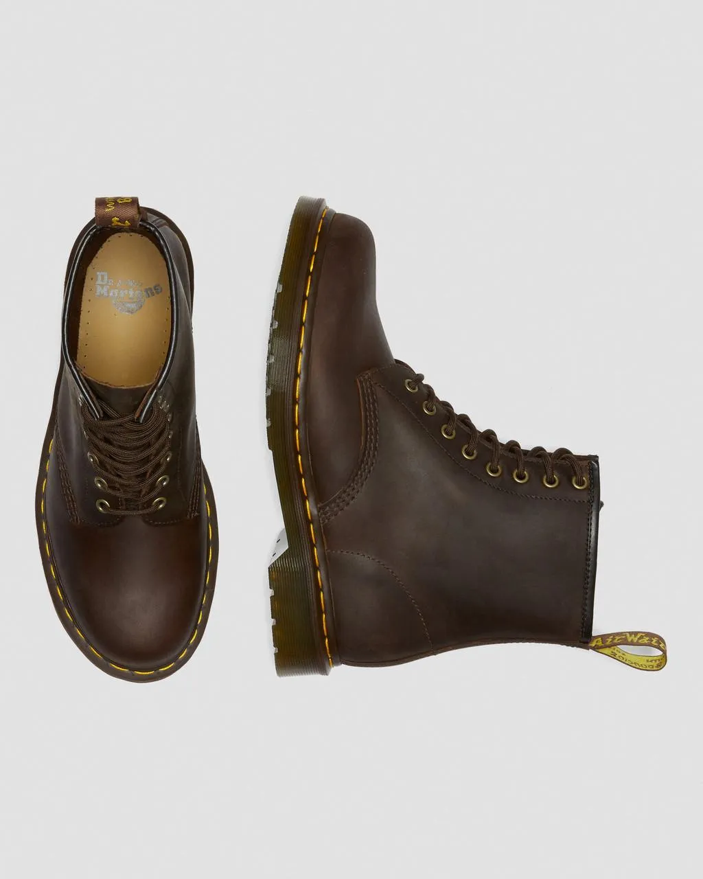 Unisex 1460 Crazy Horse Leather Lace Up Boots Brown Crazy Horse