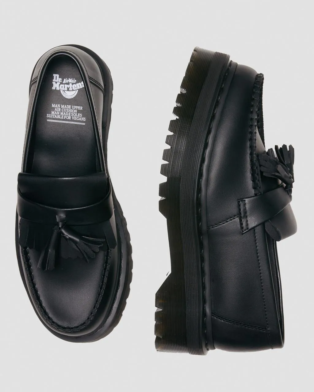 Unisex Vegan Adrian Felix Platform Tassel Loafers Black Felix Rub Off