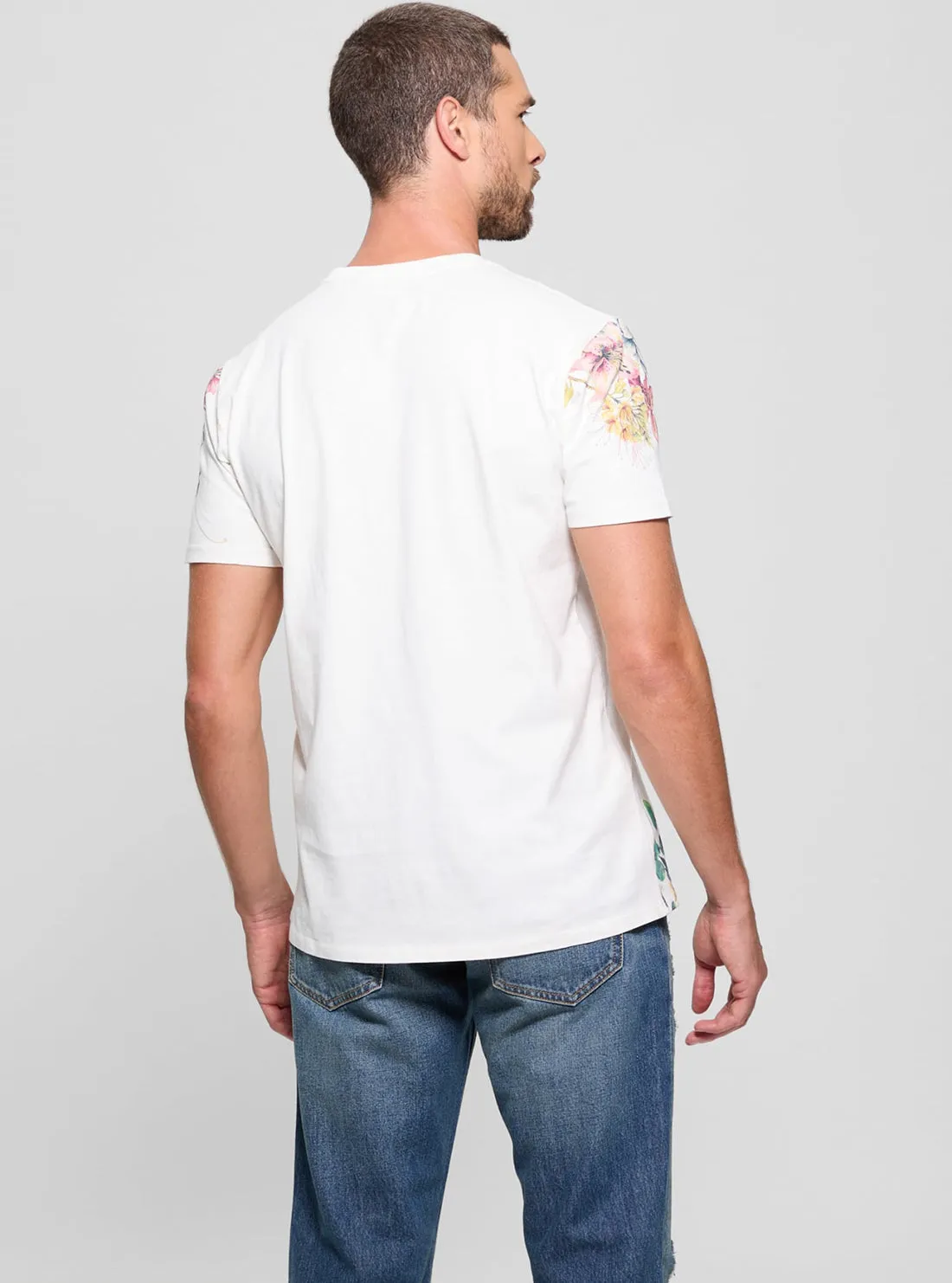 White Floral Hawk T-Shirt